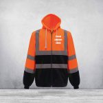 Custom Printed Hi Vis Hooded Sweatshirt
