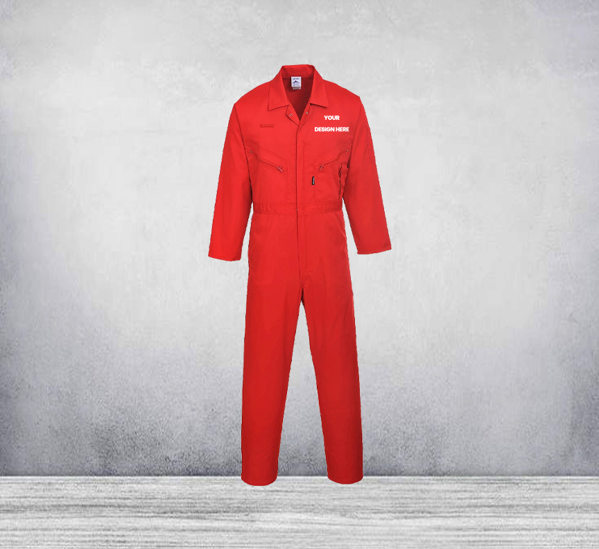 Custom Zip Work Coverall Printing