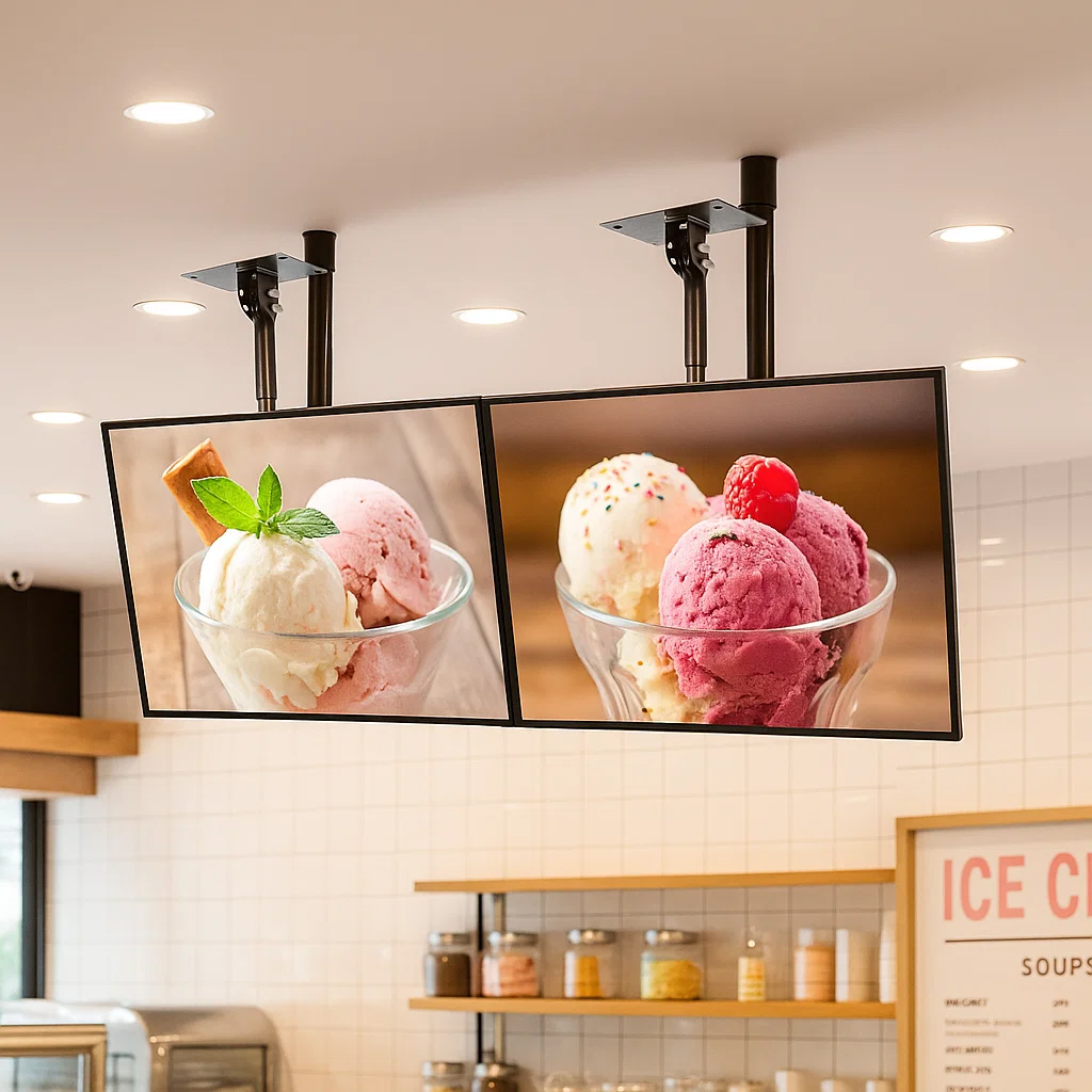 A1 Hanging Ceiling Restaurant Menu LED Sign Board