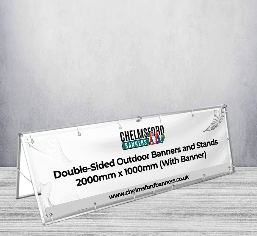 Double-Sided Outdoor Banners and Stands 2000mm x 1000mm (With Banner)
