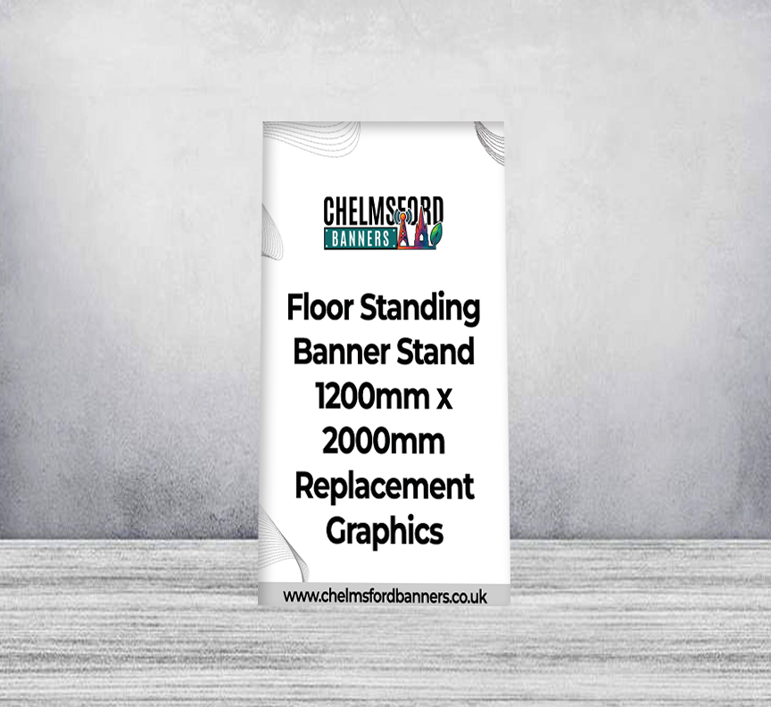 Floor Standing Banner Stand 1200mm x 2000mm Replacement Graphics