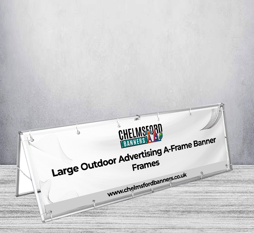 Large Outdoor Advertising A-Frame Banner Frames 3000mm x 1000mm (With Banner)