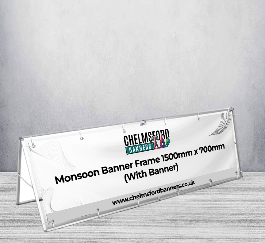 Monsoon Banner Frame 1500mm x 700mm (With Banner)