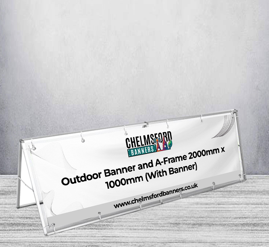Outdoor Banner and A-Frame 2000mm x 1000mm (With Banner)