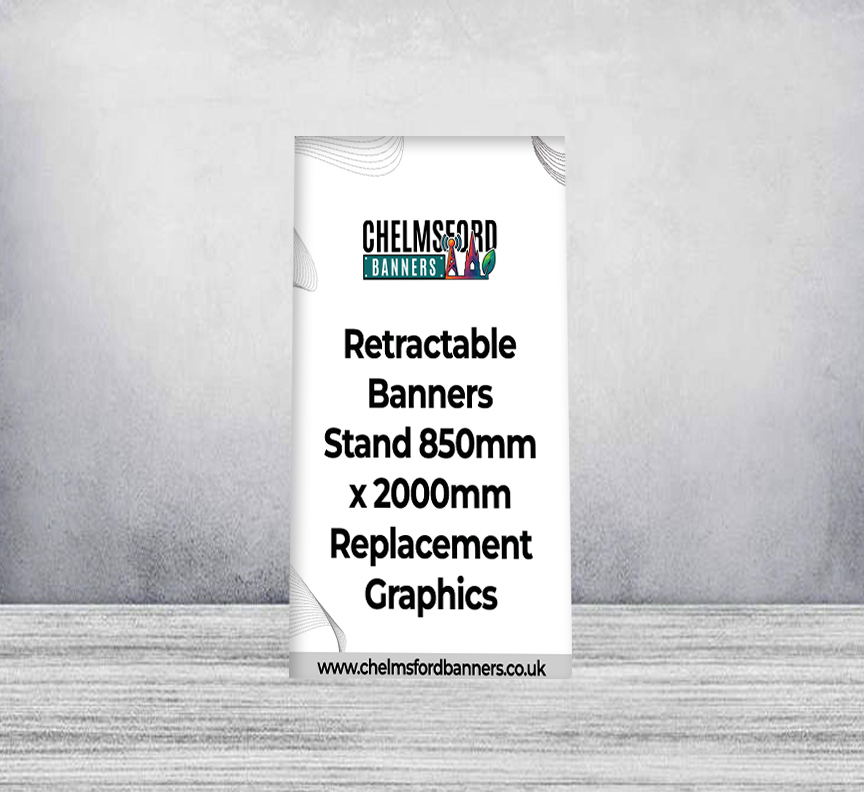 Retractable Banners Stand 850mm x 2000mm Replacement Graphics