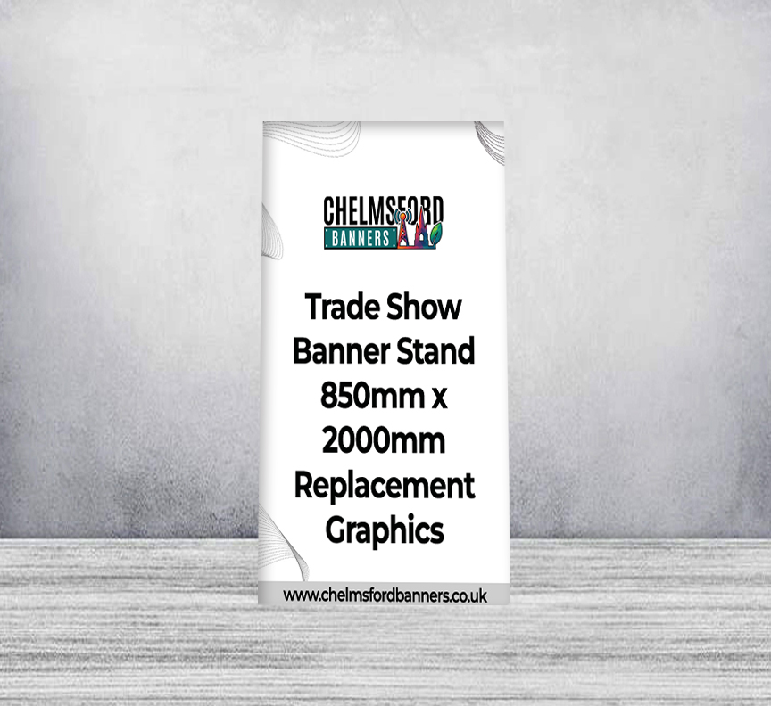 Trade Show Banner Stand 850mm x 2000mm Replacement Graphics