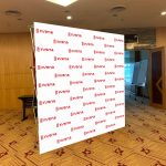 3m x 3m Straight Pop Up Exhibition Backdrop Stand With Printed Fabric Graphics