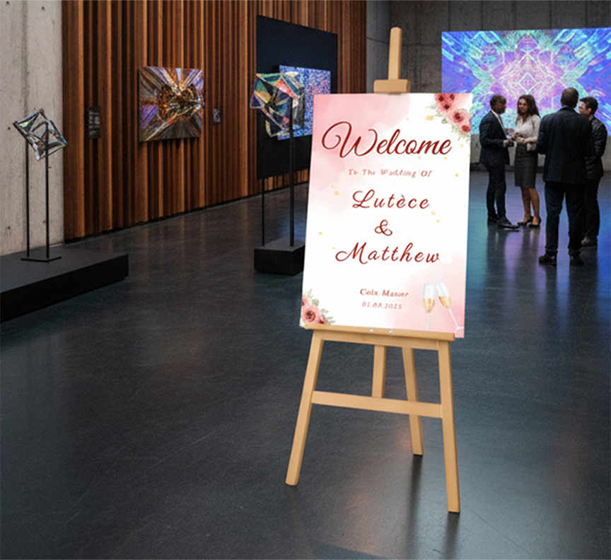 Art Gallery Easel With Printed Board