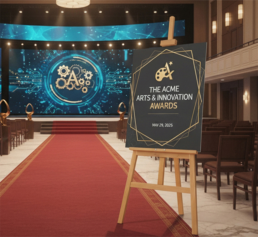 Award Ceremony Gala Easel With Printed Sign