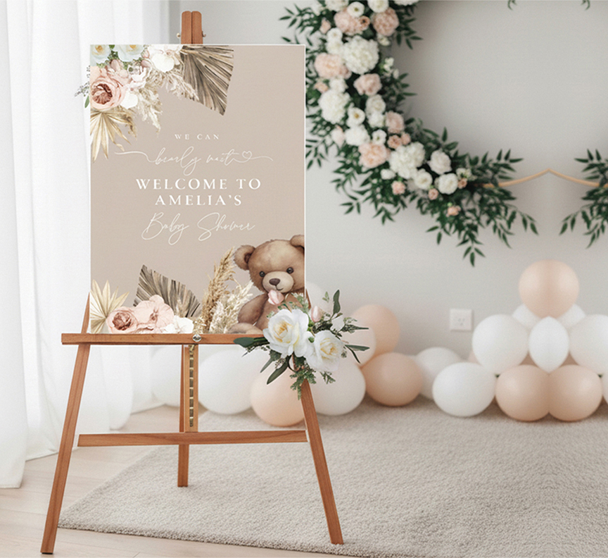 Baby Shower Easel With Printed Sign