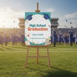 Education School Easel With Printed Sign