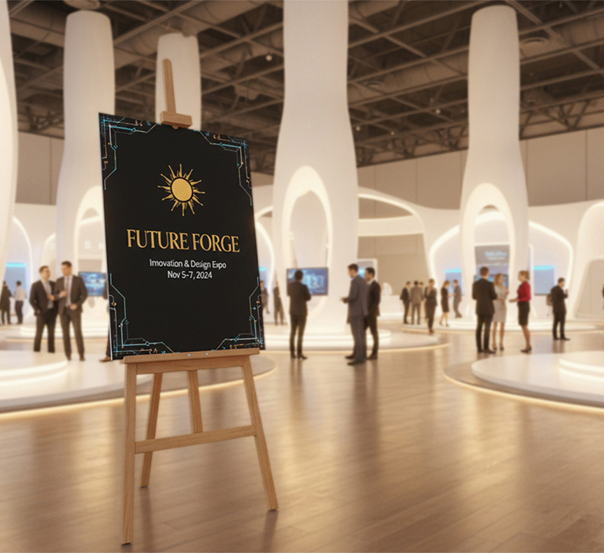 Exhibition Trade Show Easel With Printed Board