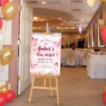 Wooden Easel With Printed Board And Sign